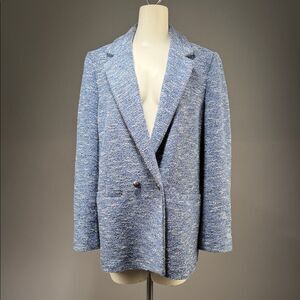 Talbots Blue Tweed Blazer Jacket